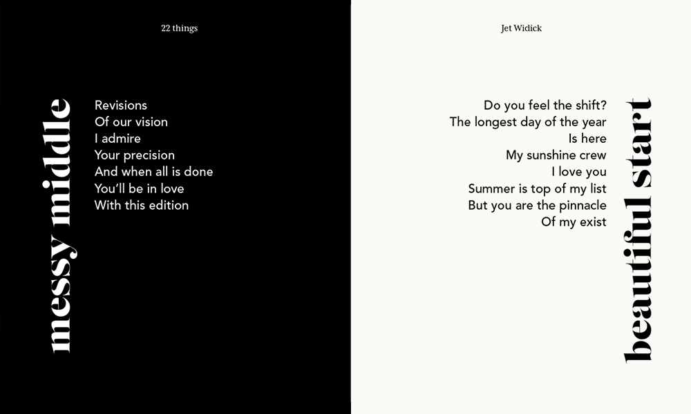 kristen alden creative direction poetry book layout design
